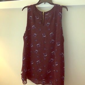 Cabi lined tank zipper. 3444 Bouquet Blouse.